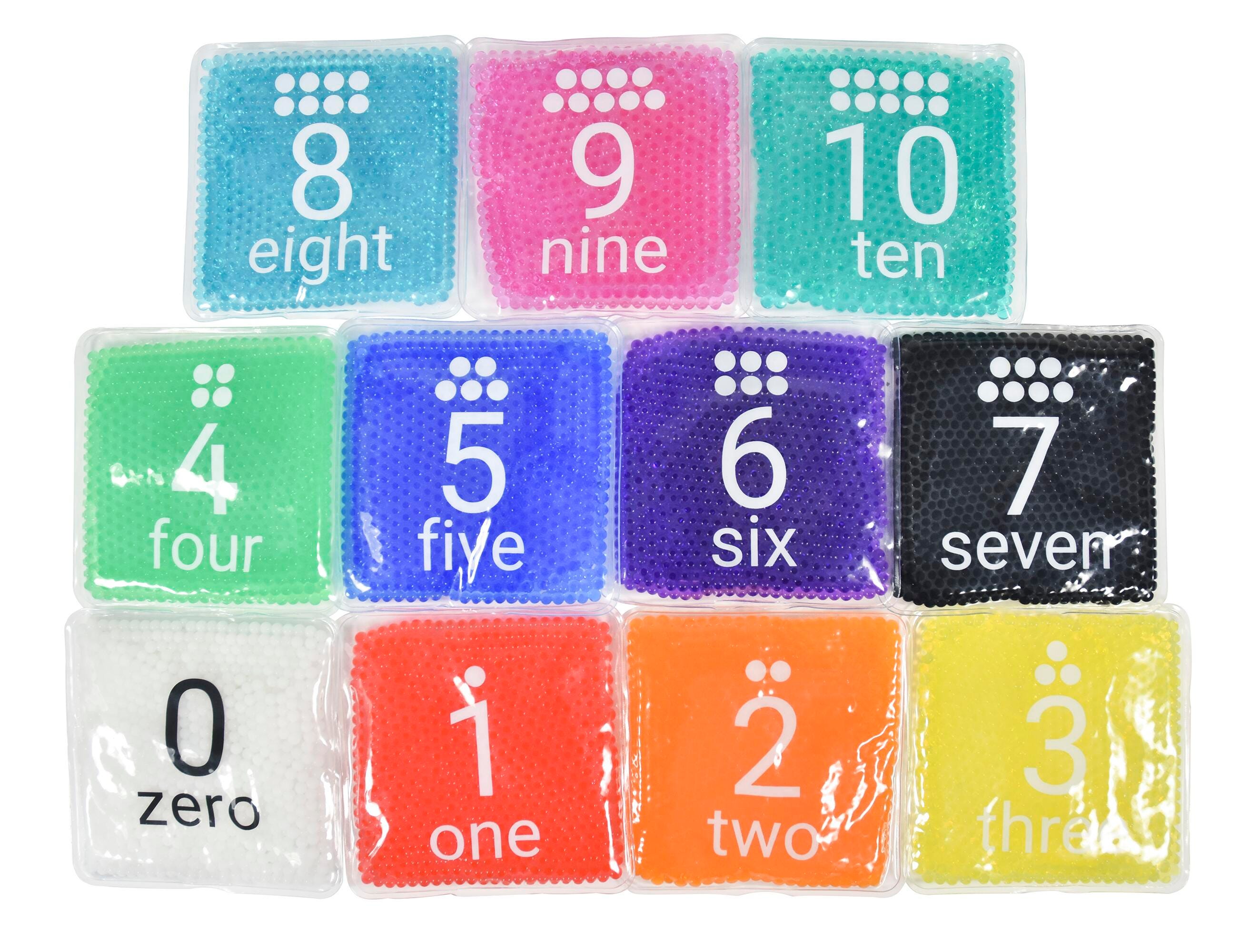 Abilitations Gel Bead Number Set, 5 x 5 Inches, 11 Pieces, Item Number 2091008